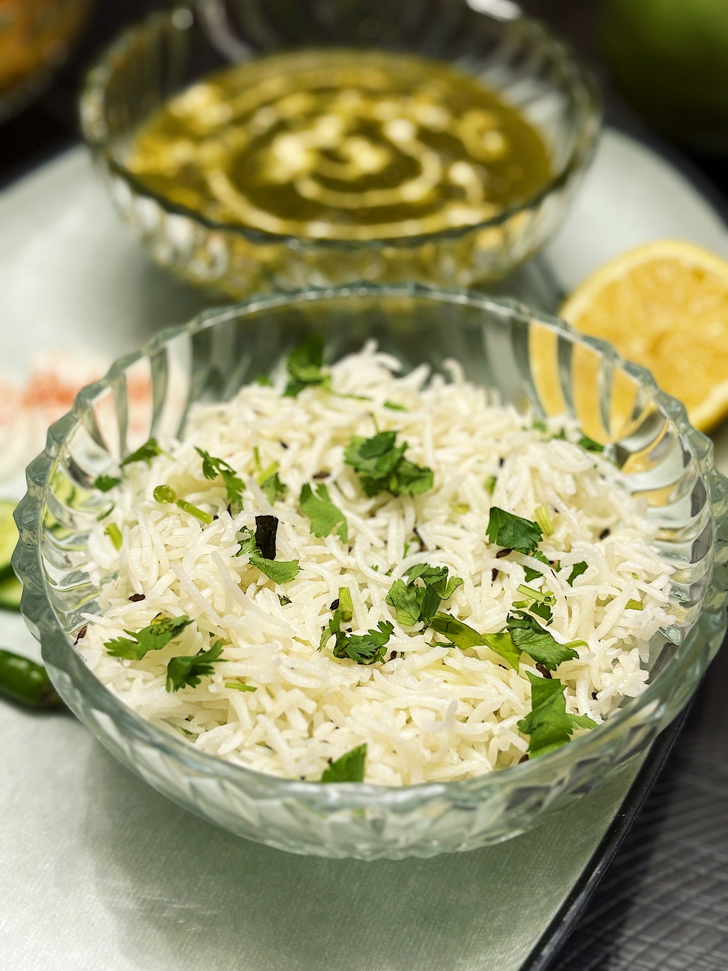 Palak Paneer with Jeera Rice