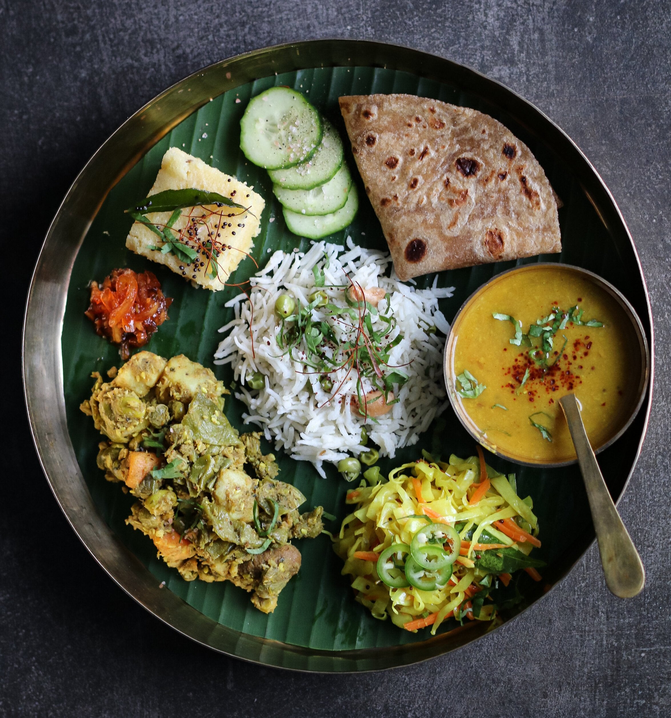 Vegetables with Dal & Rice
