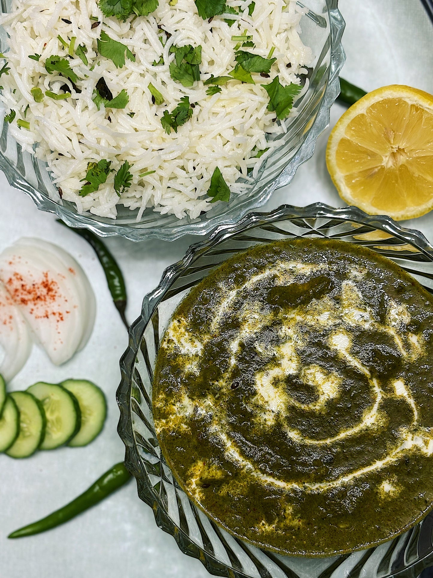 Palak Paneer with Jeera Rice